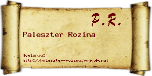 Paleszter Rozina névjegykártya